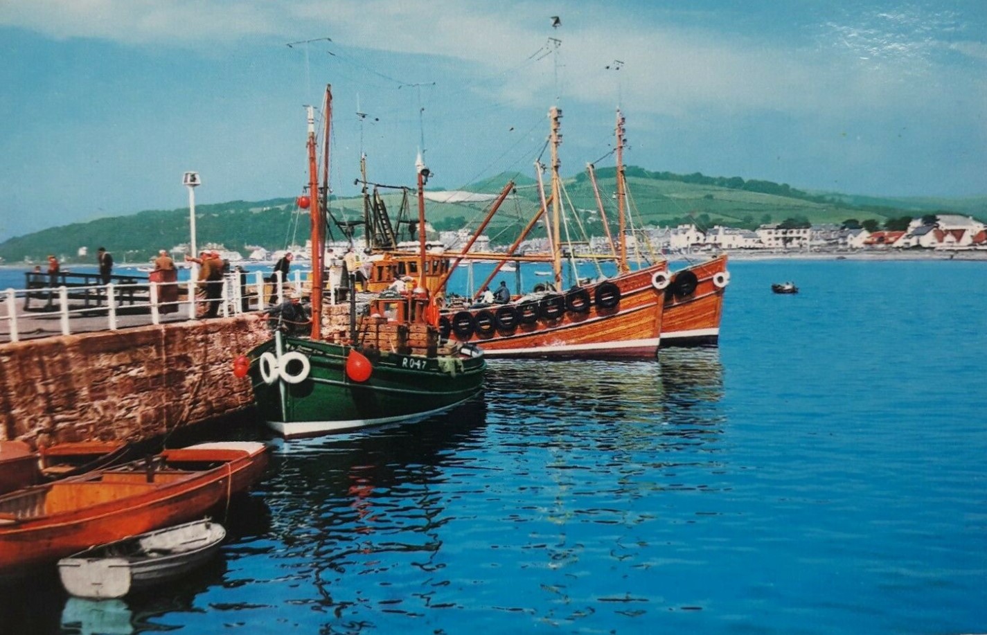 Fishing boats at Largs Pier, 1960s